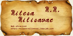 Milesa Milisavac vizit kartica
